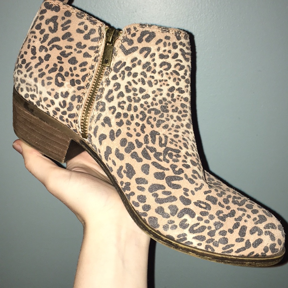 LUCKY Brand Leopard Ankle Booties W9.5